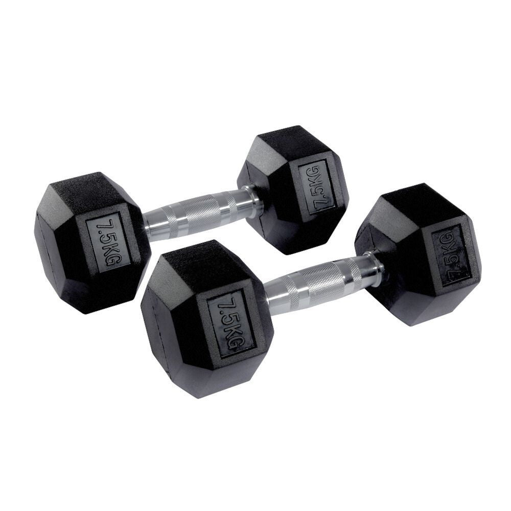 Hex Rubber Dumbbell Pairs (KG)