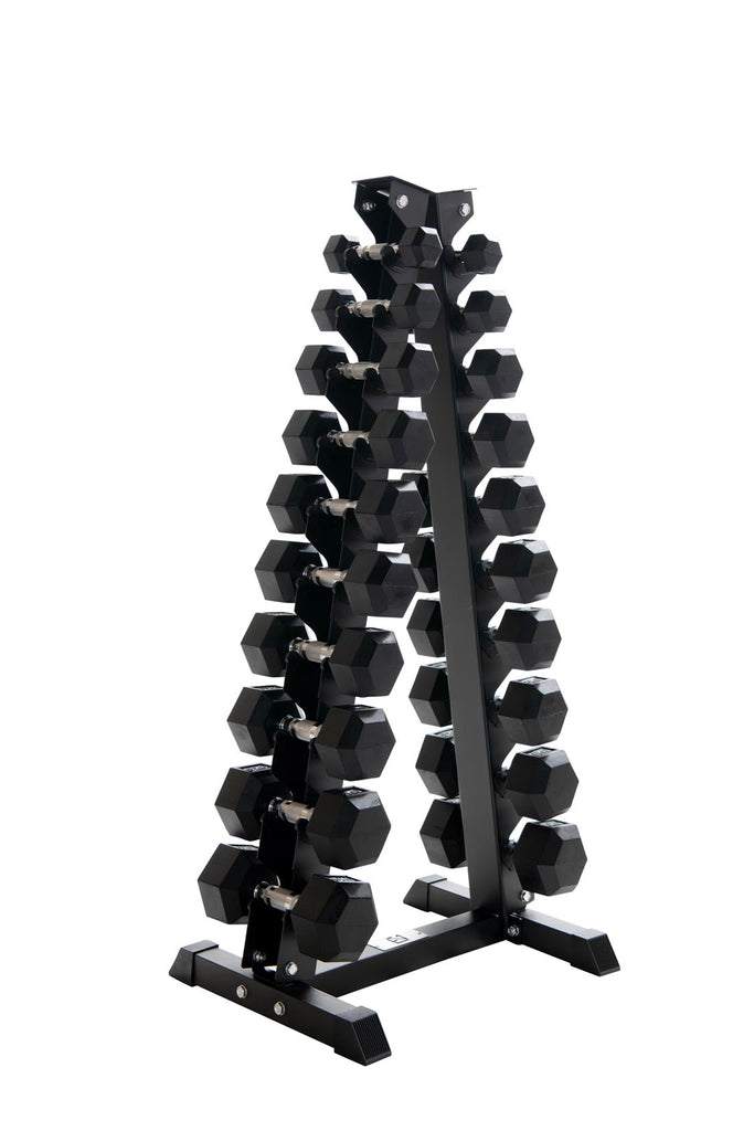 1kg-10kg Hex Dumbbell Set & Rack (1kg increments)